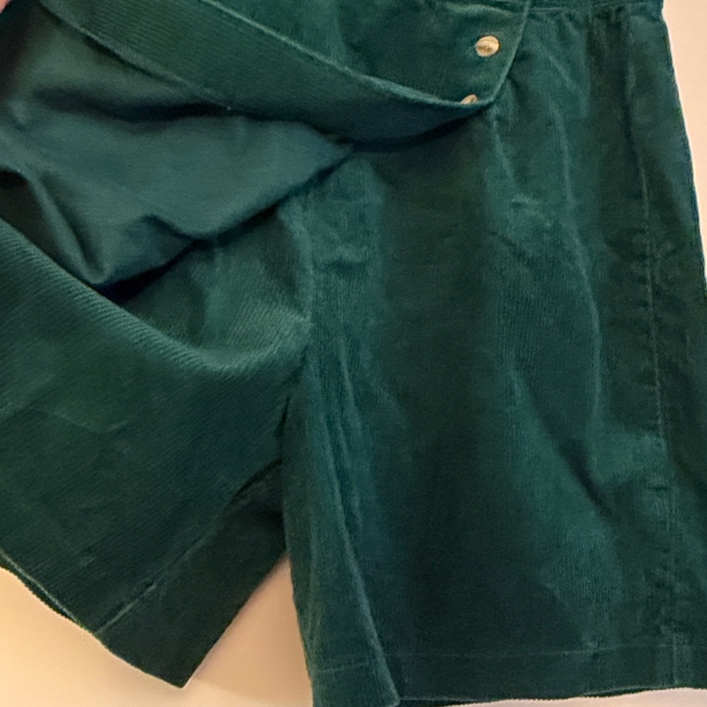 Vintage David Hollis Women’s Green Academia 90s Preppy Corduroy Skort, size 16 - Picture 3 of 4